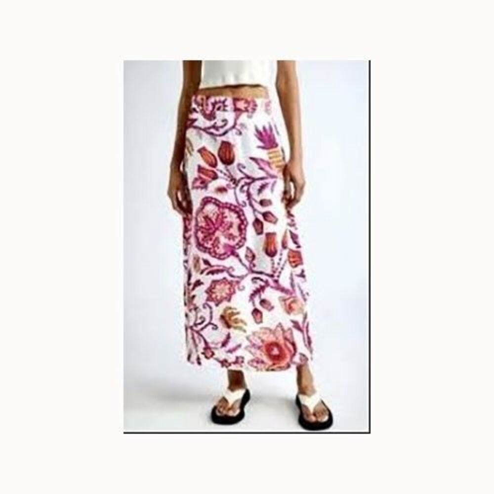 Farm Rio Anthropologie Maxi Midi Skirt Floral Medium Tapestry Tropical Resort